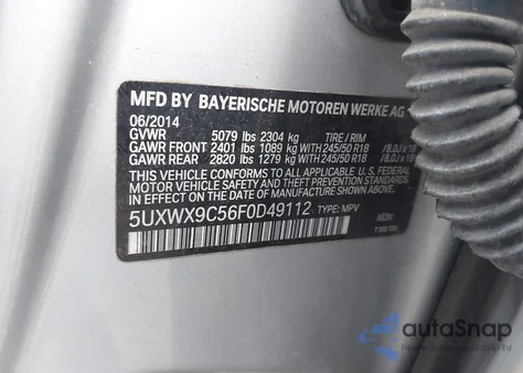 2015 BMW X3 xDrive28I из США, поврежденный, VIN 5UXWX9C56F0D49112